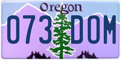 OR license plate 073DOM
