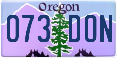 OR license plate 073DON
