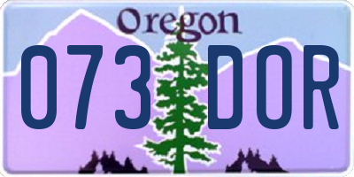 OR license plate 073DOR