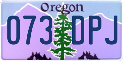 OR license plate 073DPJ