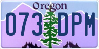 OR license plate 073DPM