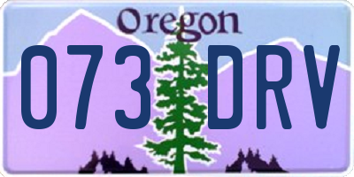 OR license plate 073DRV