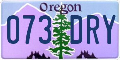 OR license plate 073DRY