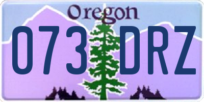 OR license plate 073DRZ