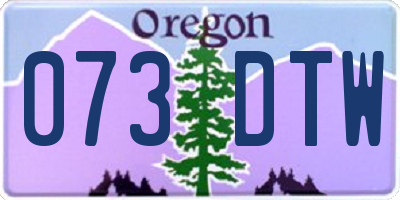 OR license plate 073DTW