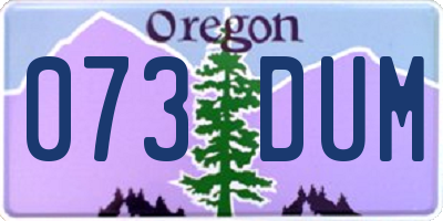 OR license plate 073DUM