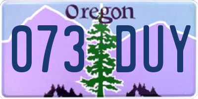 OR license plate 073DUY