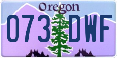 OR license plate 073DWF