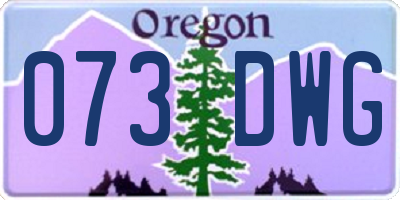OR license plate 073DWG