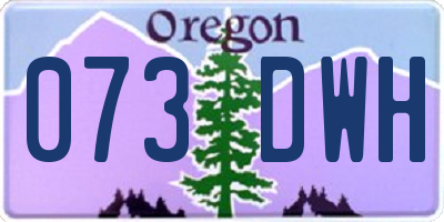 OR license plate 073DWH