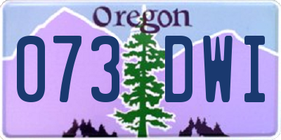 OR license plate 073DWI