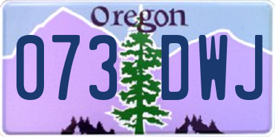 OR license plate 073DWJ