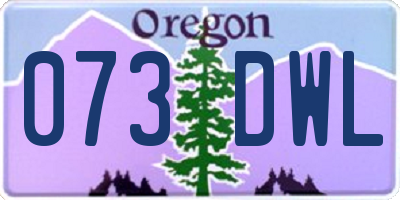 OR license plate 073DWL