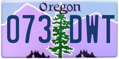 OR license plate 073DWT
