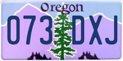 OR license plate 073DXJ
