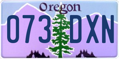 OR license plate 073DXN