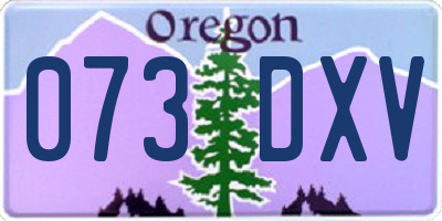 OR license plate 073DXV