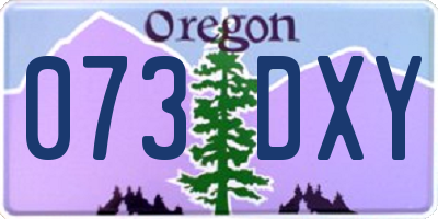 OR license plate 073DXY