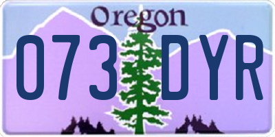 OR license plate 073DYR