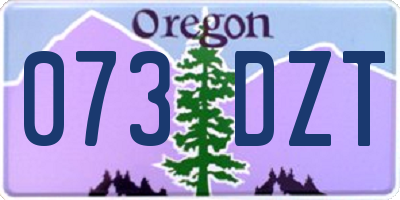 OR license plate 073DZT