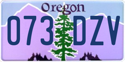 OR license plate 073DZV
