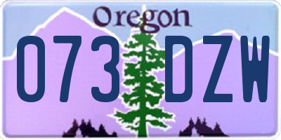 OR license plate 073DZW