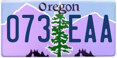 OR license plate 073EAA