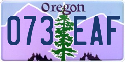 OR license plate 073EAF