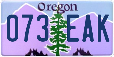 OR license plate 073EAK