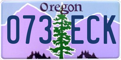 OR license plate 073ECK