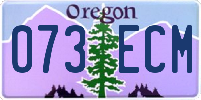 OR license plate 073ECM