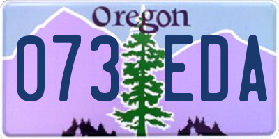 OR license plate 073EDA