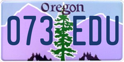 OR license plate 073EDU