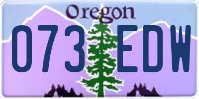 OR license plate 073EDW