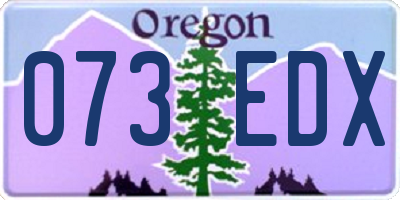 OR license plate 073EDX