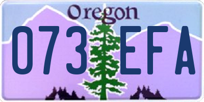 OR license plate 073EFA