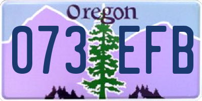 OR license plate 073EFB