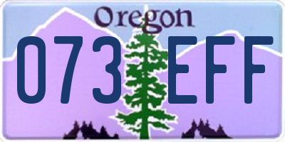 OR license plate 073EFF