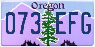 OR license plate 073EFG