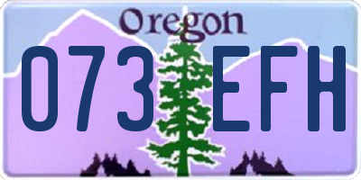 OR license plate 073EFH