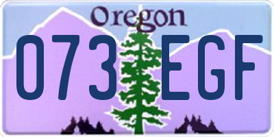 OR license plate 073EGF