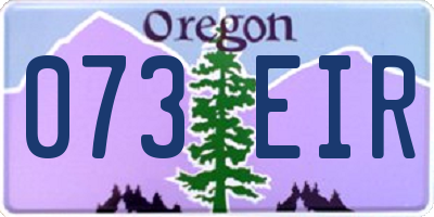 OR license plate 073EIR