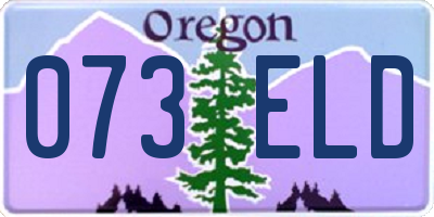 OR license plate 073ELD