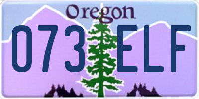 OR license plate 073ELF