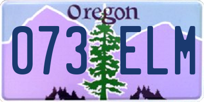 OR license plate 073ELM