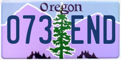 OR license plate 073END