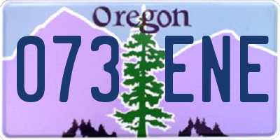 OR license plate 073ENE