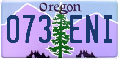 OR license plate 073ENI