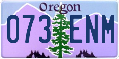 OR license plate 073ENM