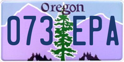 OR license plate 073EPA